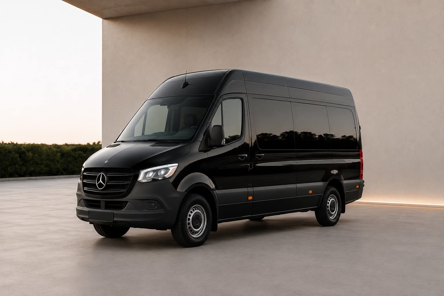 Mercedes Sprinter noir 6 passagers, van exécutif, chauffeur privé Montréal - Auréa Transport